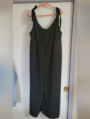 torrid Black V-Neck Wide-Leg Jumpsuit with Shoulder Ties